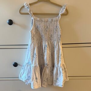 Ralph Lauren White and Blue Ruffle Dress